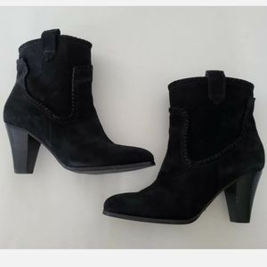 Karl Lagerfeld Black Suede Ankle Booties